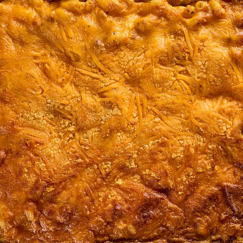 Baked mac and cheese with a golden crust